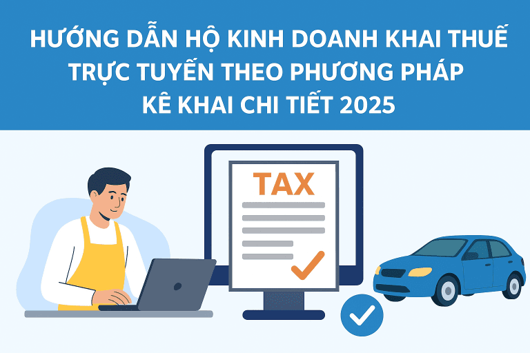 Hướng dẫn hộ kinh doanh khai thuế trực tuyến theo phương pháp kê khai năm 2025 13 khai thue