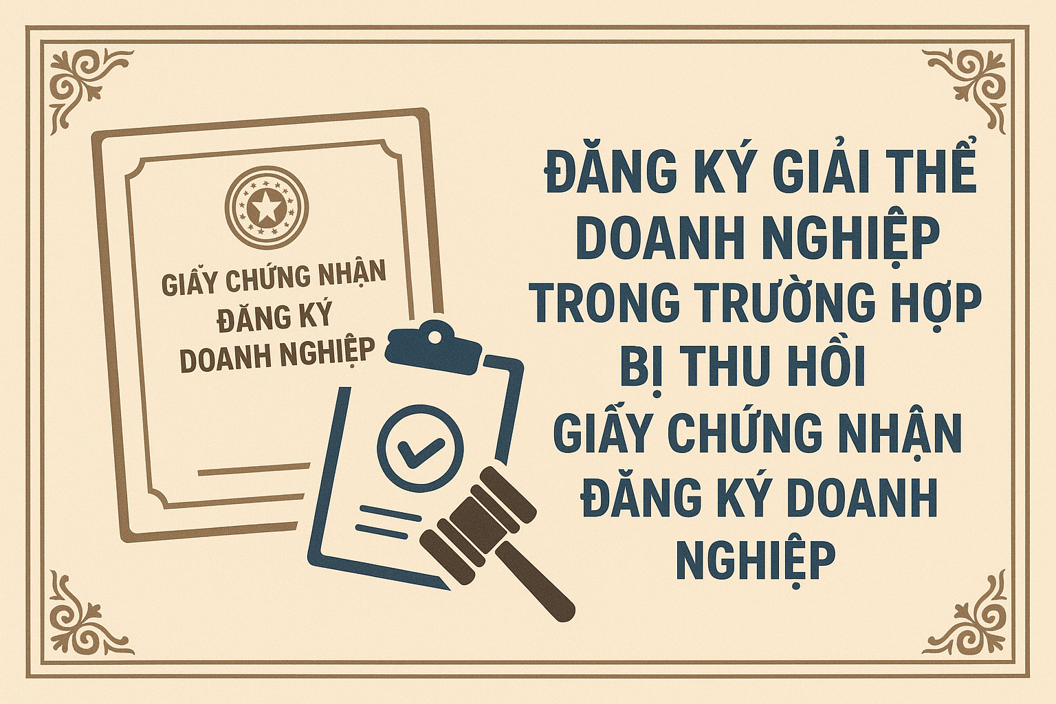 Đăng ký giải thể doanh nghiệp trong trường hợp bị thu hồi Giấy chứng nhận đăng ký doanh nghiệp