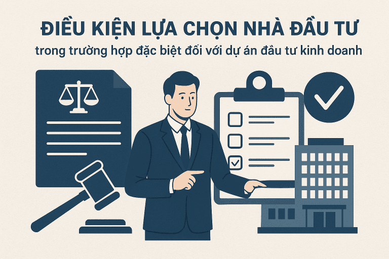 Điều kiện lựa chọn nhà đầu tư trong trường hợp đặc biệt đối với dự án đầu tư kinh doanh 14 Điều kiện lựa chọn nhà đầu tư trong trường hợp đặc biệt đối với dự án đầu tư kinh doanh