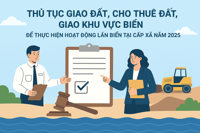Thủ tục giao đất, cho thuê đất, giao khu vực biển để thực hiện hoạt động lấn biển tại cấp xã năm 2025 14 Thủ tục giao đất, cho thuê đất, giao khu vực biển để thực hiện hoạt động lấn biển tại cấp xã năm 2025