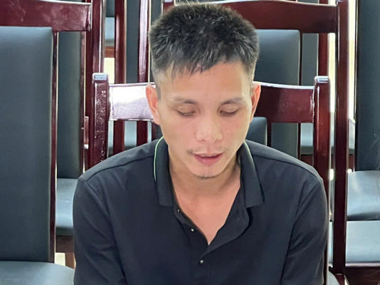 Lê Văn Viết tại cơ quan công an (Ảnh do cơ quan công an cung cấp)