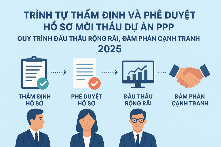 Trình tự thẩm định và phê duyệt hồ sơ mời thầu dự án PPP quy trình đấu thầu rộng rãi, đàm phán cạnh tranh 2025