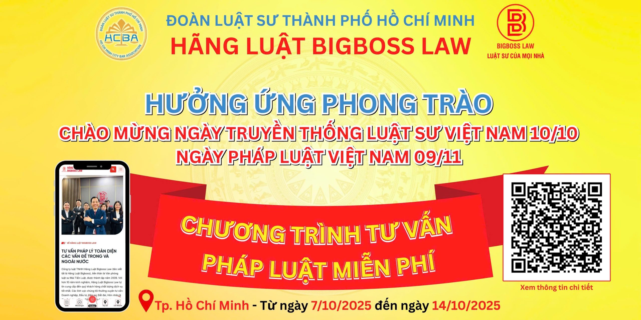 CHÀO MỪNG NGÀY TRUYỀN THỐNG LUẬT SƯ VIỆT NAM 10/10 – HÃNG LUẬT BIGBOSS LAW TƯ VẤN MIỄN PHÍ 7 NGÀY