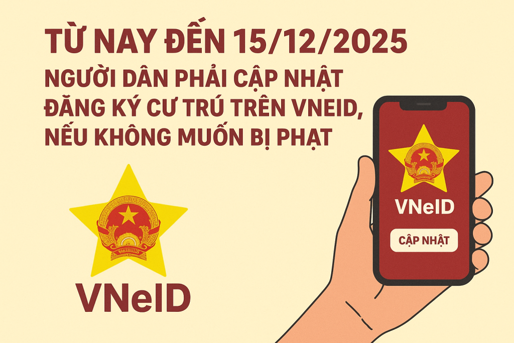 Từ nay đến 15/12/2025, người dân phải cập nhật đăng ký cư trú trên VNeID nếu không muốn bị phạt