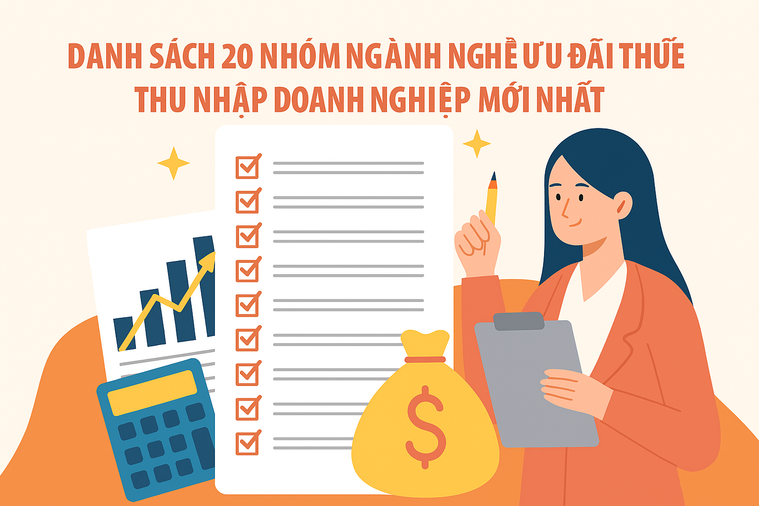 Danh sách 20 nhóm ngành nghề ưu đãi thuế thu nhập doanh nghiệp mới nhất?