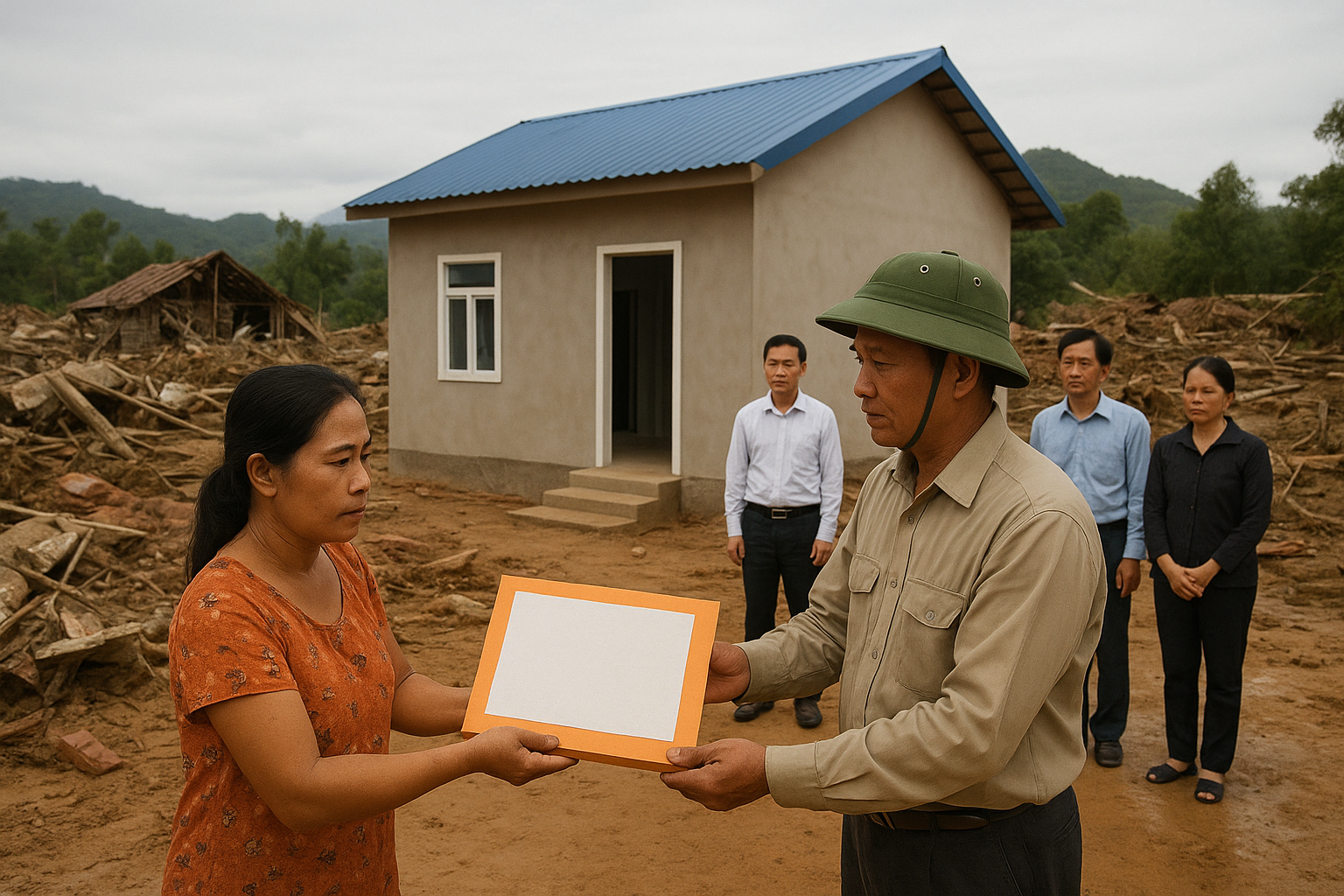 Hỗ trợ khẩn cấp về nhà ở, tái định cư cho những hộ có nhà bị lũ cuốn trôi sập đổ hoàn toàn theo nghị quyết 380/NQ-CP