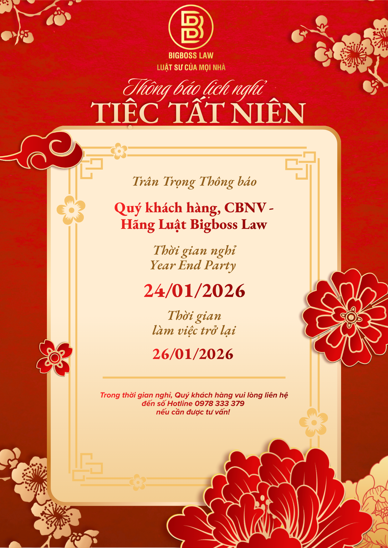 Thong bao lich nghi tiec tat nien