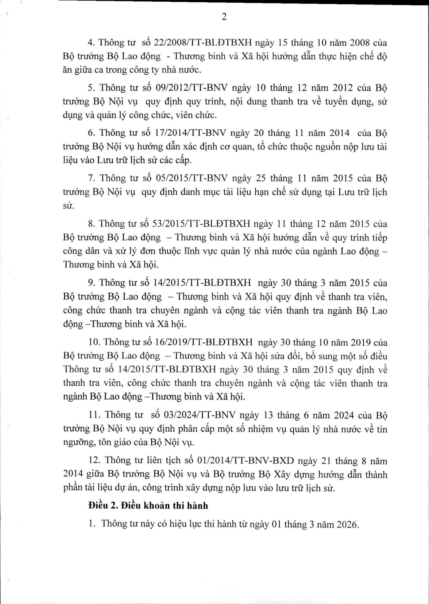 12 VĂN BẢN QUY PHẠM PHÁP LUẬT DO BỘ TRƯỞNG BỘ NỘI VỤ BAN HÀNH, LIÊN TỊCH BAN HÀNH BỊ BÃI BỎ TỪ NGÀY 01/3/2026