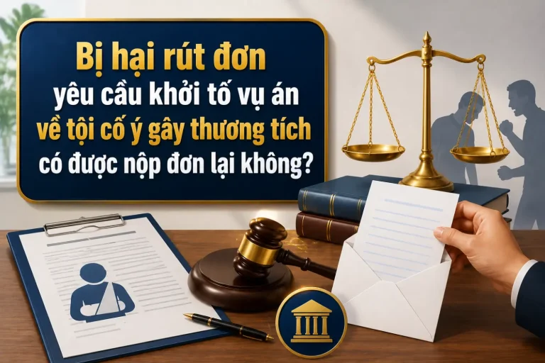 Bị hại rút đơn yêu cầu khởi tố vụ án về tội cố ý gây thương tích có được nộp đơn lại không?