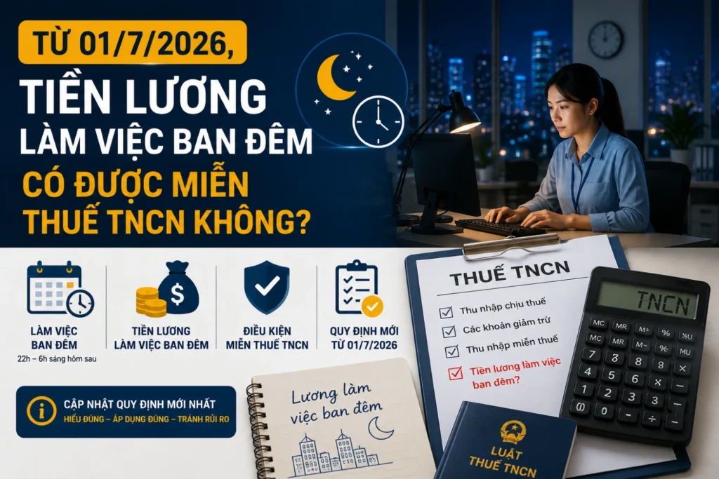 Từ 01/7/2026, tiền lương làm việc ban đêm có được miễn thuế TNCN không?