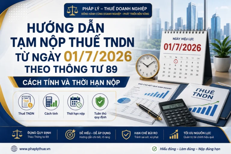 Hướng dẫn tạm nộp thuế TNDN từ ngày 01/7/2026 theo Thông tư 89: Cách tính và thời hạn nộp